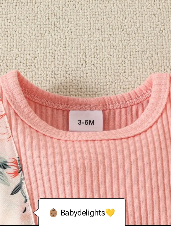 Baby girl Outfit Set - Romper+ Floral Shorts