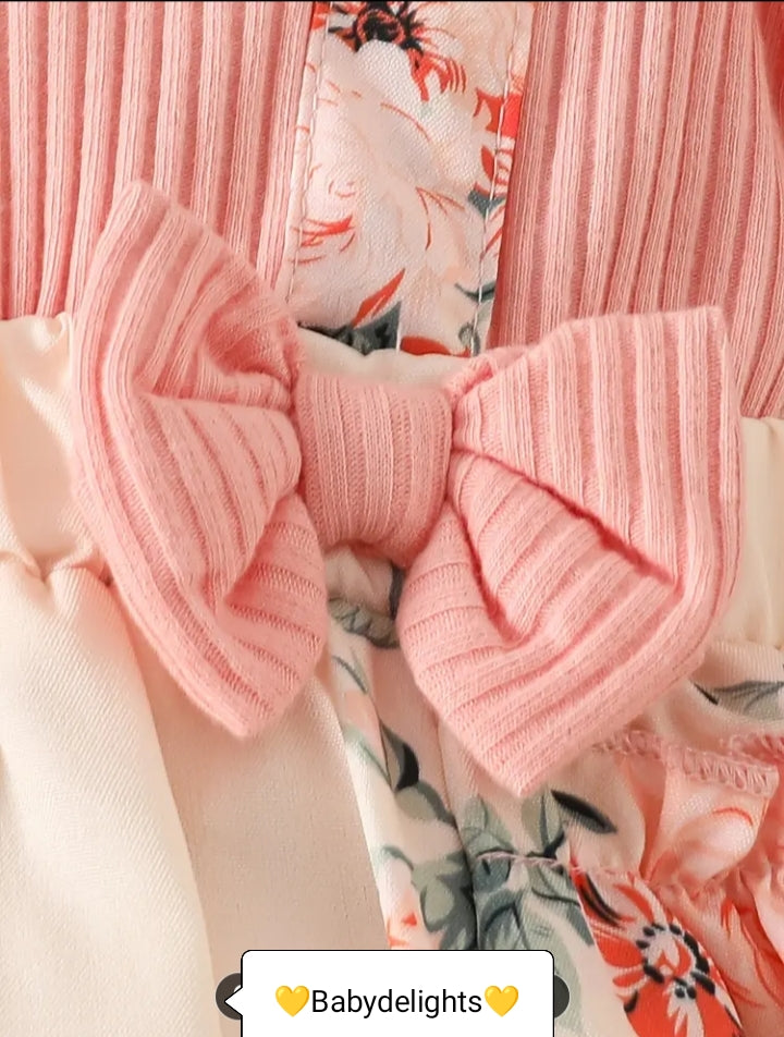 Baby girl Outfit Set - Romper+ Floral Shorts