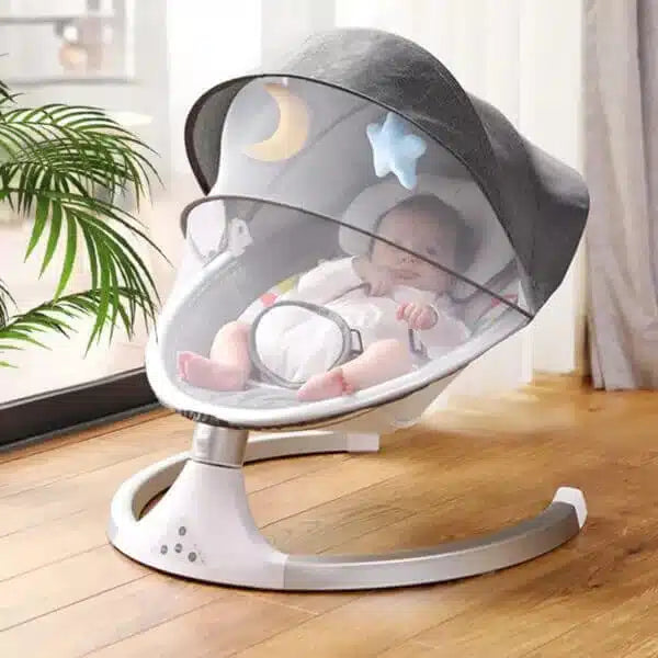 Luxury Baby Auto-Rocking Bouncer & Swing Chair with Canopy