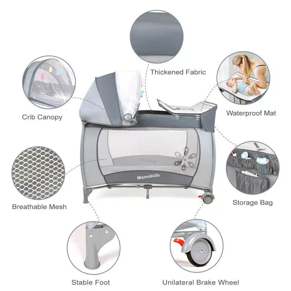 2 in 1 Baby Cot with Toys