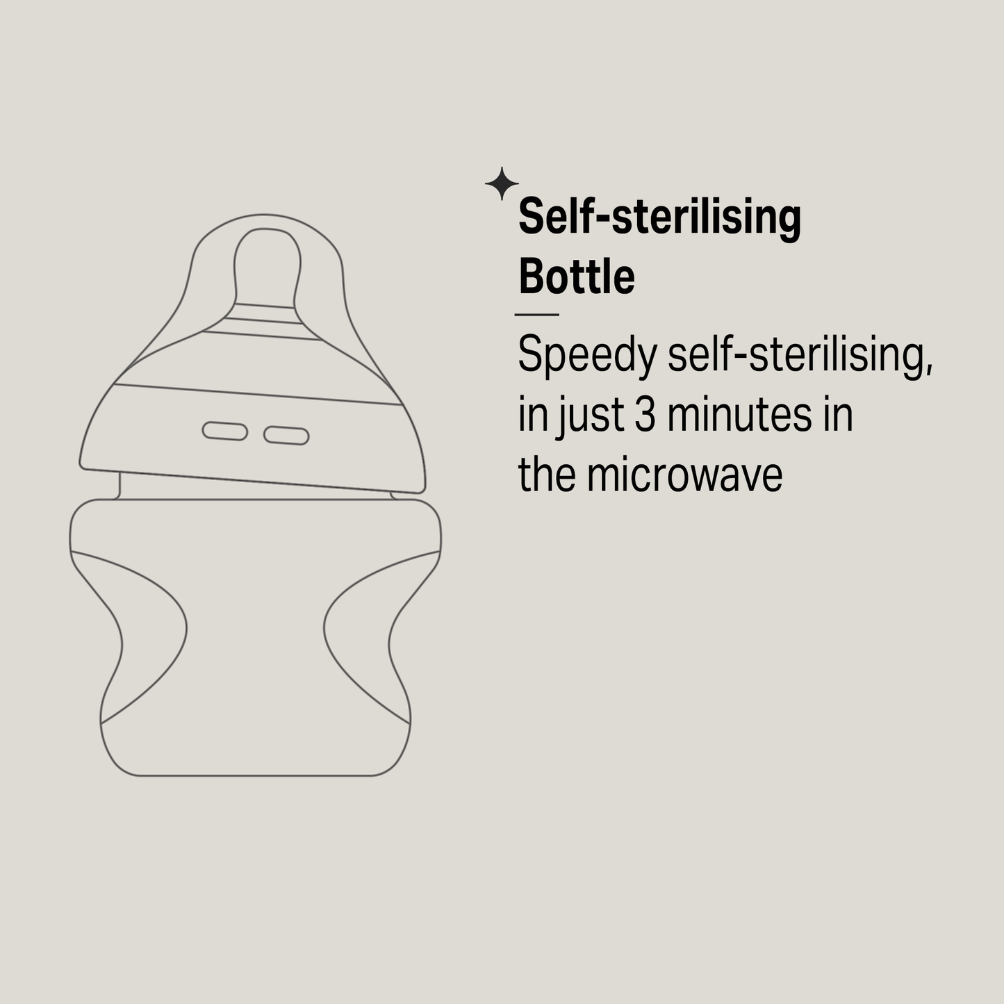 Natural Start 260ml Self Sterilizing Bottle In Pack size 2 Pack and Colour Clear